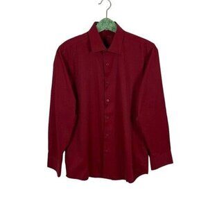 Vitarelli Italy Slim Fit Red Button Down Shirt 15.5 32/33 Classic Dress Shirt